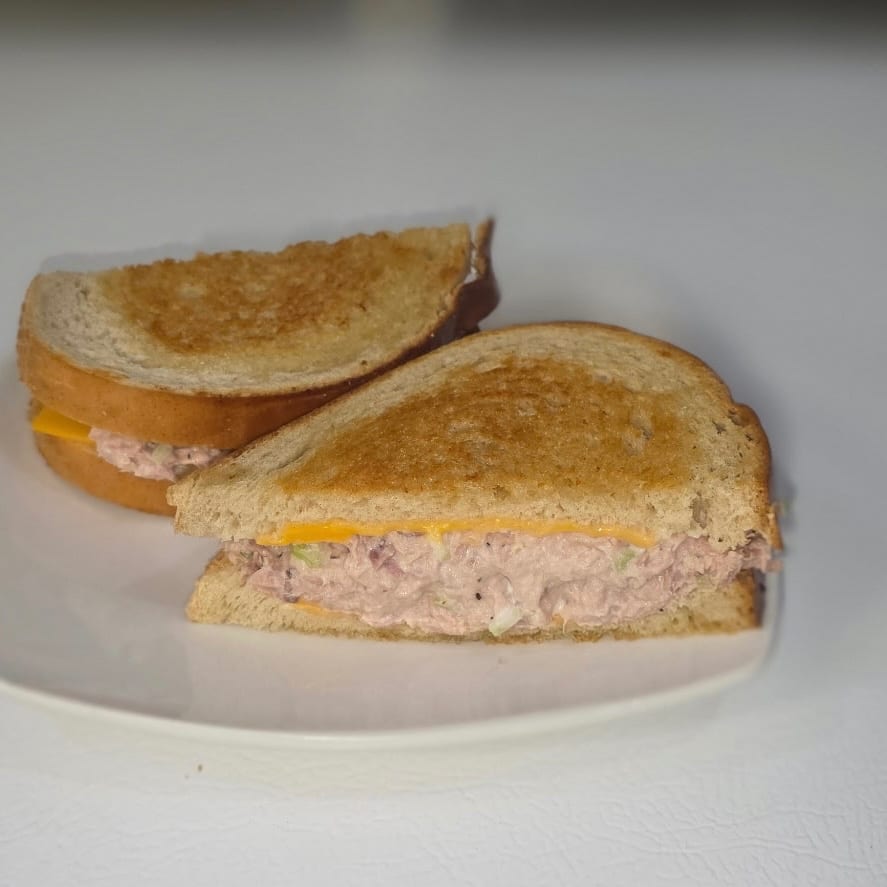 Tuna Melt on Rye Sandwich.