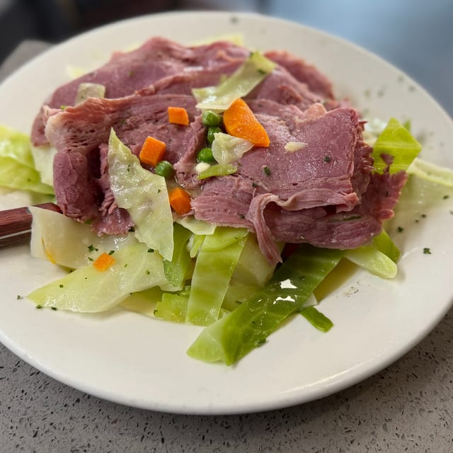 Corned Beef & cabbage (lunch).