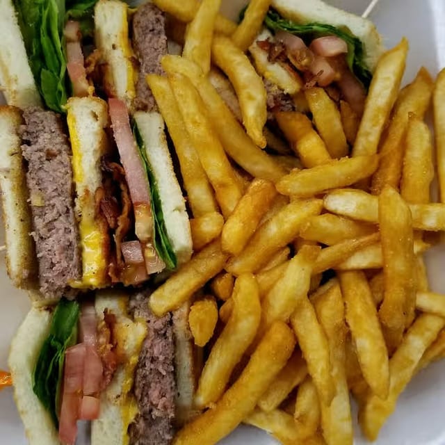Cheeseburger Club Sandwich.
