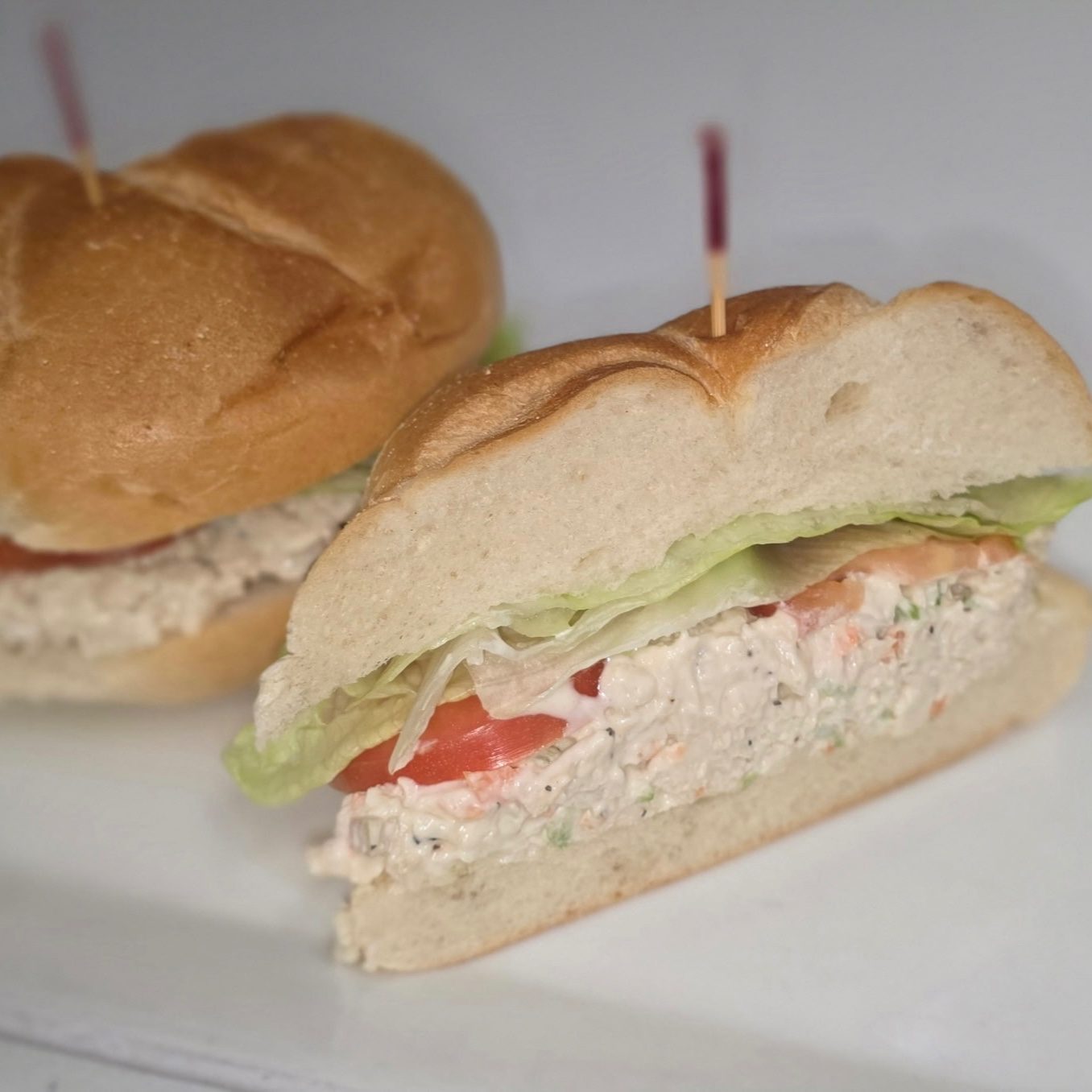 Chicken Salad Sandwich with Lettuce.